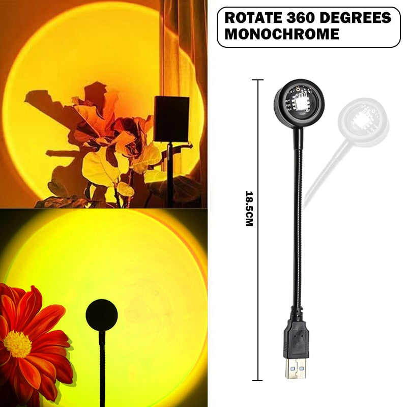 Sunset Projection Lamp – Adjustable Halo LED Light