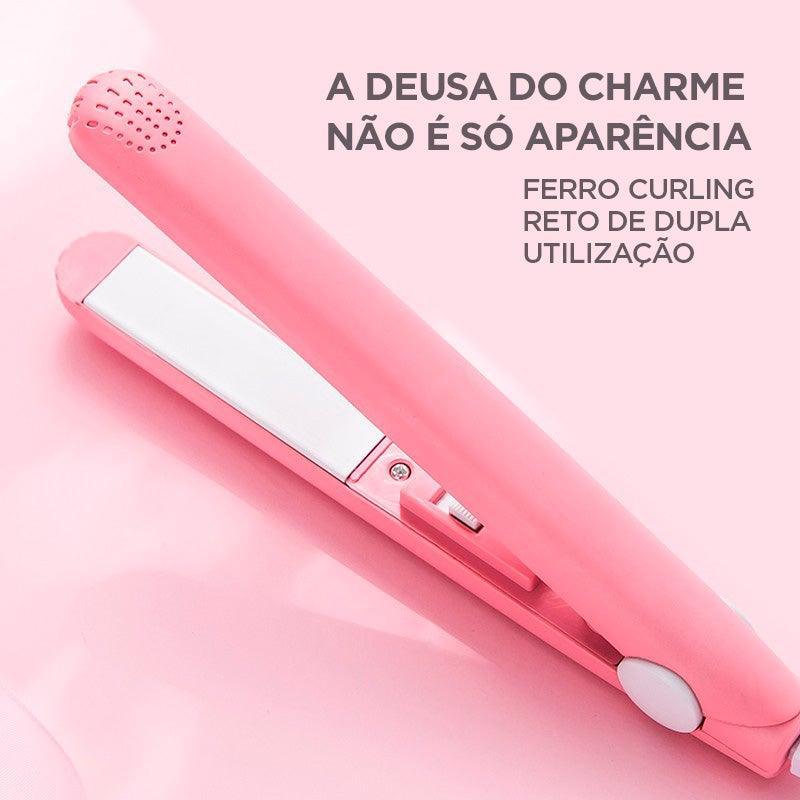 Mini Ceramic Hair Straightener & Curler – Portable Dual Voltage Styling Tool