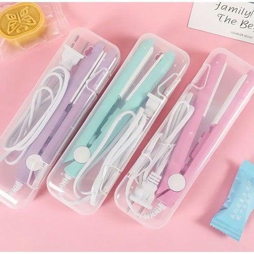 Mini Ceramic Hair Straightener & Curler – Portable Dual Voltage Styling Tool