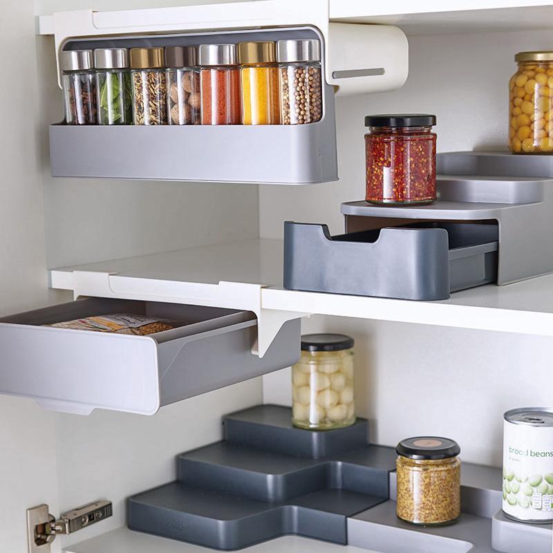 Organizador de especias autoadhesivo de pared – Estante extraíble para cocina