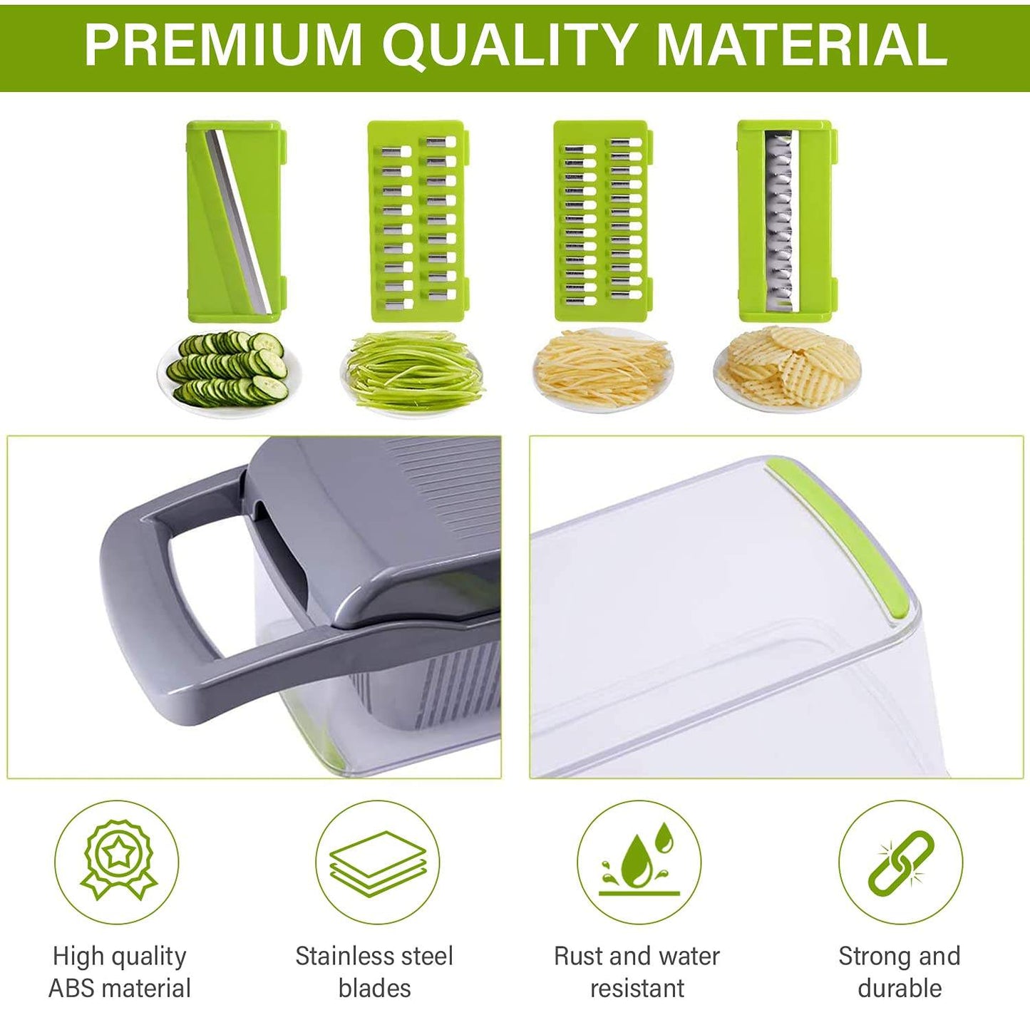 10-in-1 Vegetable Chopper & Slicer – Multi-Blade Kitchen Cutter