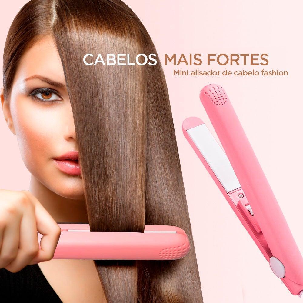 Mini Ceramic Hair Straightener & Curler – Portable Dual Voltage Styling Tool